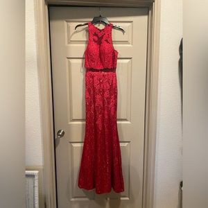 Red lace. Worn once.